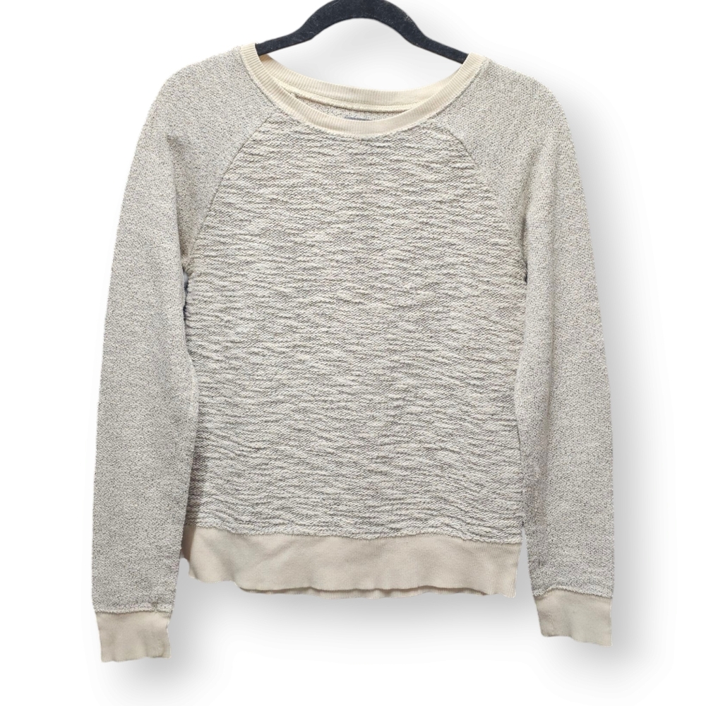 Aerie Light Beige & Gold Marled Knit Crewneck Sweater Size Small.